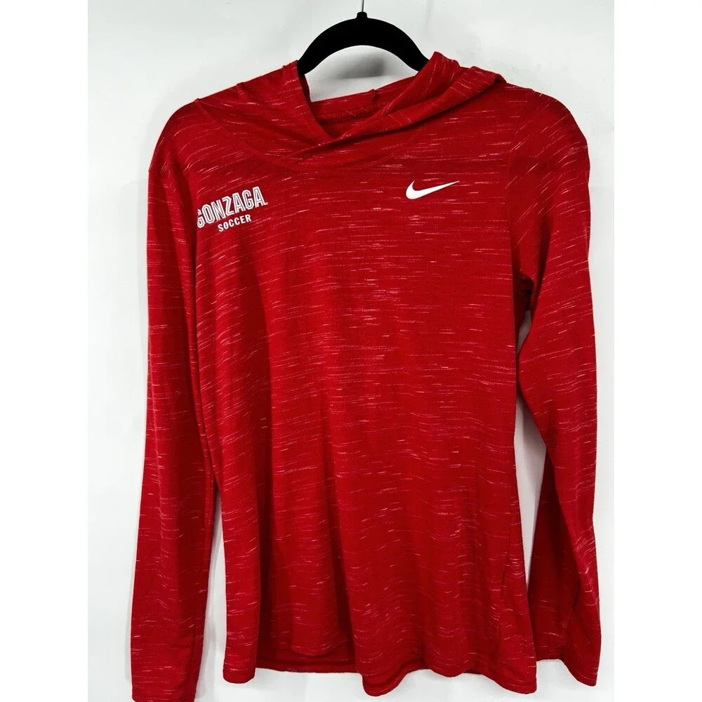 Gonzaga Nike Dri Fit Pullover Women's size medium Gonzaga soccer hood shirt red
